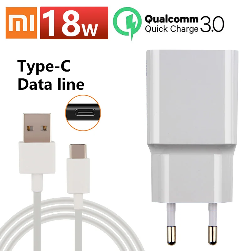Быстрое зарядное устройство QC 3 0 18 Вт USB Type-C для Xiaomi Redmi note 7 8 Pro 9 S 8A 6A Mi Lite SE 9t Max A3 |