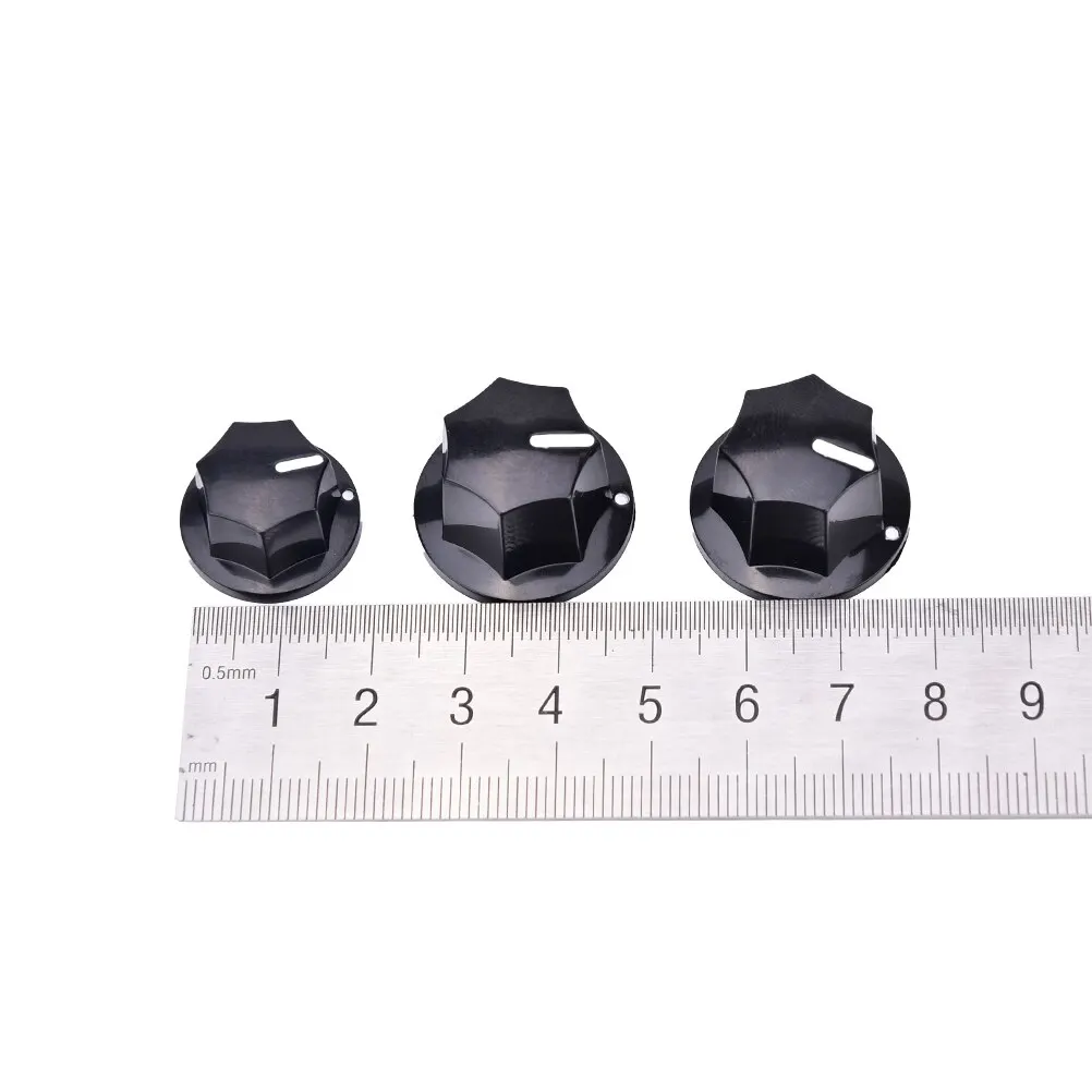 

New 3 Pcs Amp Volume Tone Control Knobs Plasti Black Vintage Style Jazz Bass Guitar Accessories
