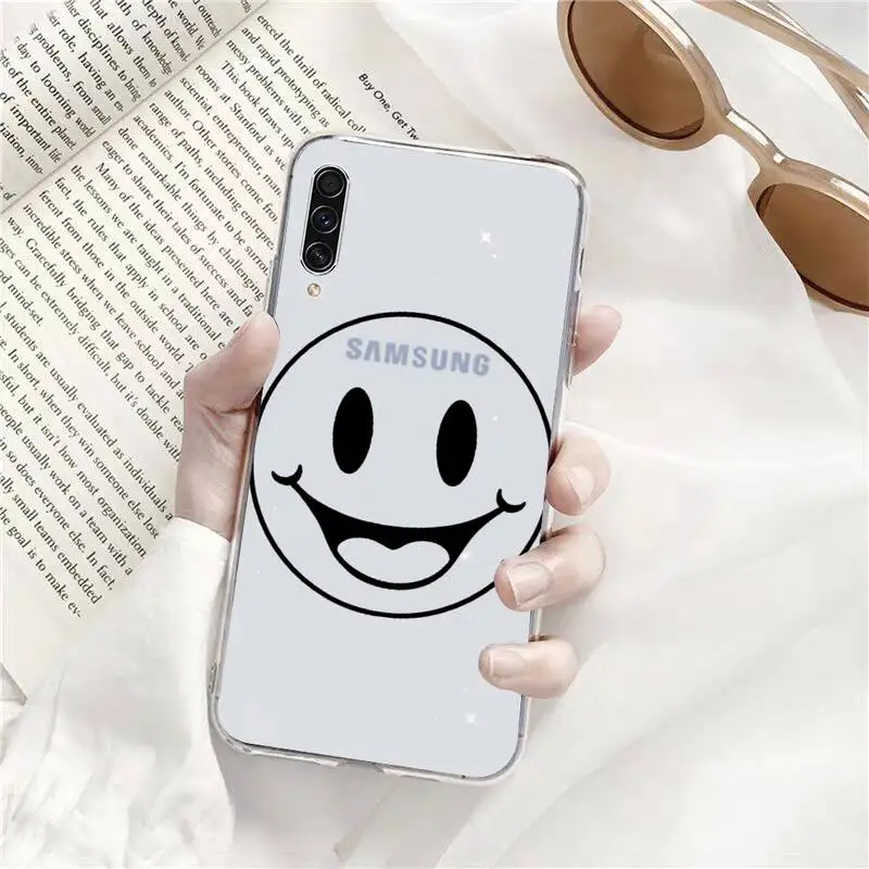 

Cartoon funny smiley Phone Case Transparent for Samsung s9 s10 s20 Huawei honor P20 P30 P40 xiaomi note mi 8 9 pro lite plus