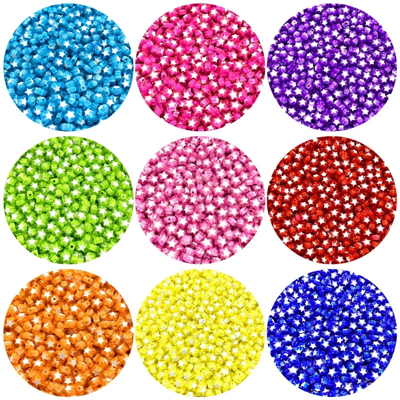 50 шт 8 мм Цвет смешанные &quotпятиконечная звезда&quot Форма акриловые бусины