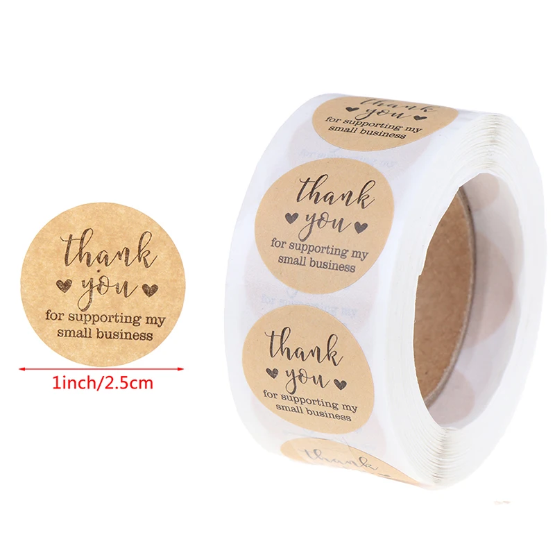 

500Pcs/Roll Kraft Paper Thank You Stickers Baking Decoration Crafting Stickers Gift Packaging Label Stickers for Your Orders