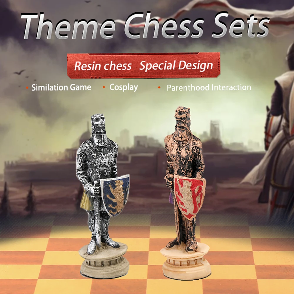 Шахматы средневековый рыцарь Тема борьбы Роскошные знаменитые настольные игры