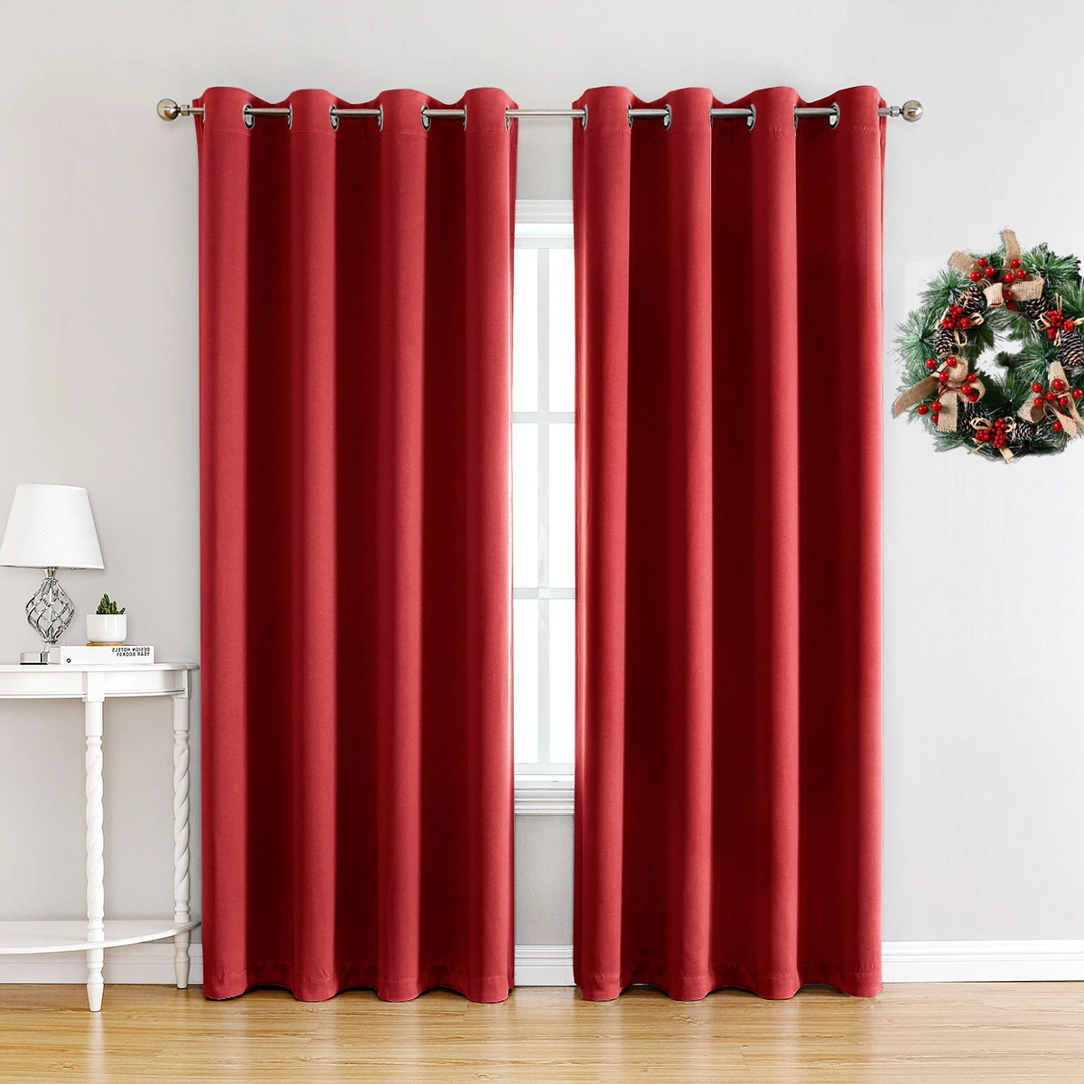

Window Curtain Blackout Material Solid Curtains for Living Room Panel Bedroom Blackout Curtain 100x250cm Christmas Home Decor