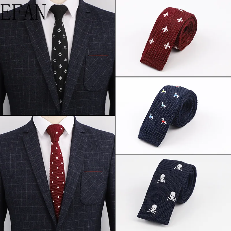 48 стиль 5 см мужские вязаные галстуки для отдыха с обычной звездой в горошек