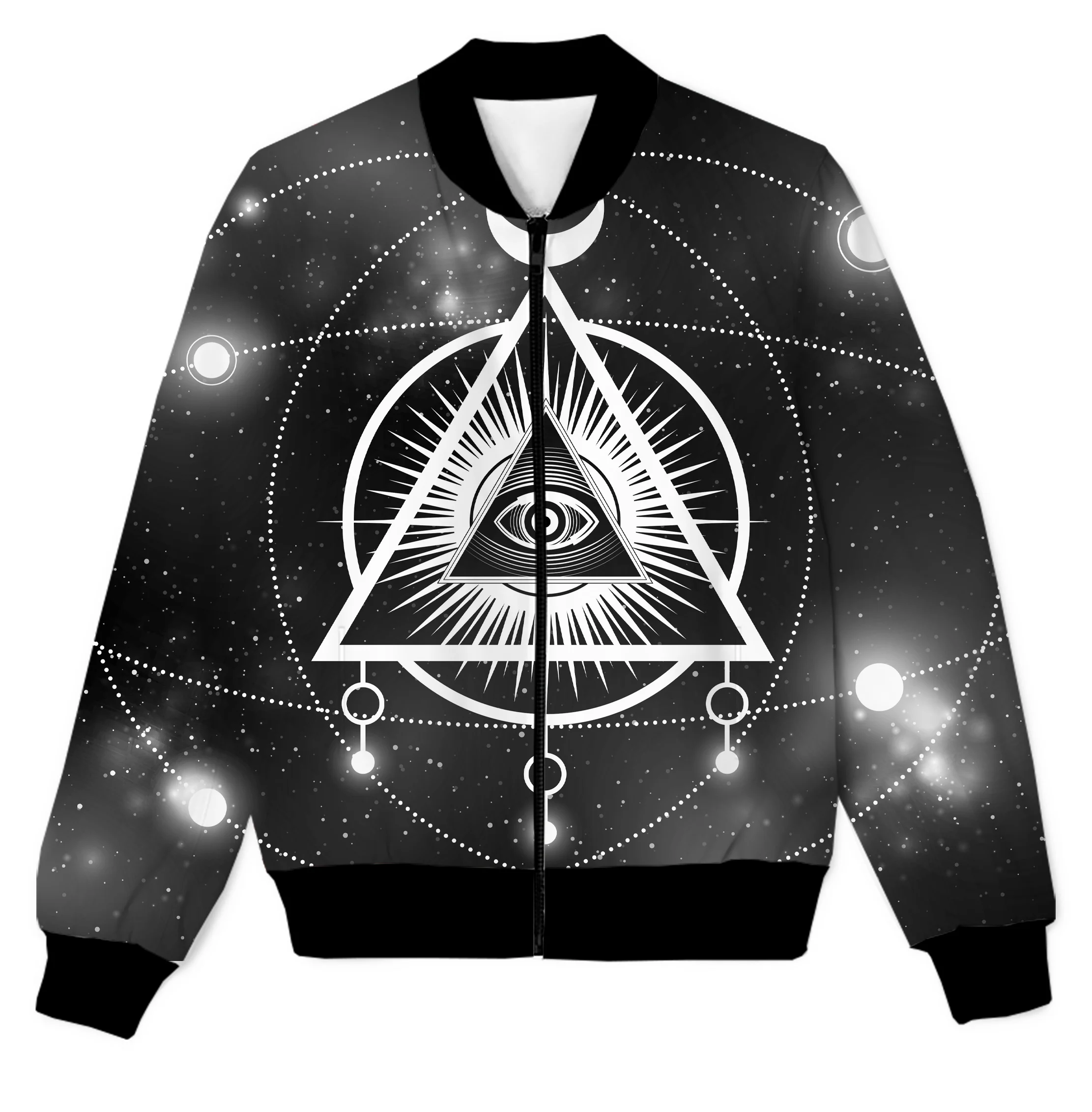 

REAL American US SIZE Sacred Masonic Third Eye Pyramid Temple Sublimation Print Zipper Up Jacket Plus Size 4XL 5XL 6XL