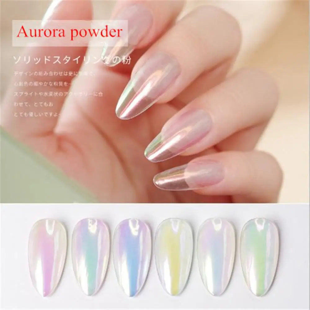 0 1 г/кор. градиентные зеркальные лазерные блестящие порошки для ногтей Auroras
