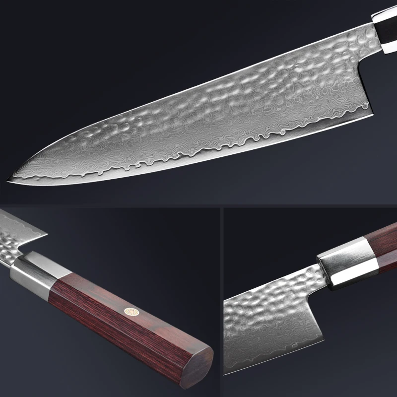 8 дюймов японский нож шеф-повара 67 слой стали кованые Дамасские Ножи инструмент