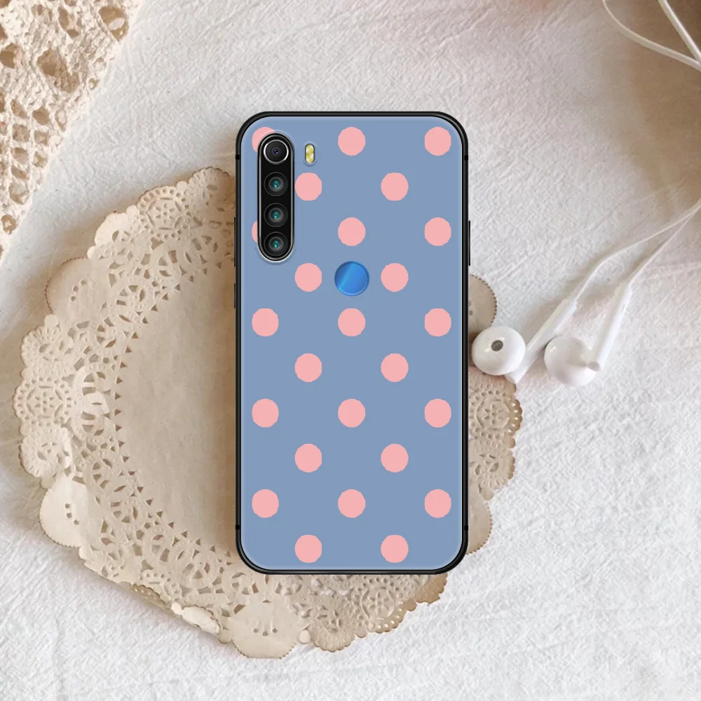 

Polka Dot Phone Case For XIAOMI Redmi Note 5 7 8 T 9 6A 7A 8A 9S K 20 30 Pro black Shell Trend Funda Pretty Etui Luxury Cover