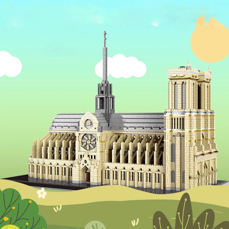 

7380pcs+ Diamond Mini Notre-Dame DE Paris Model Building Blocks Church Architecture Tibet Potala Palace bricks Toys For Children
