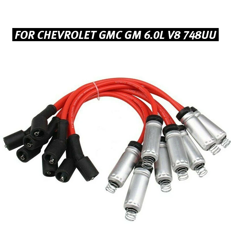 Набор проводов для свечей зажигания красного цвета комплект Sparkplug Chevrolet GMC GM 6 0 л V8
