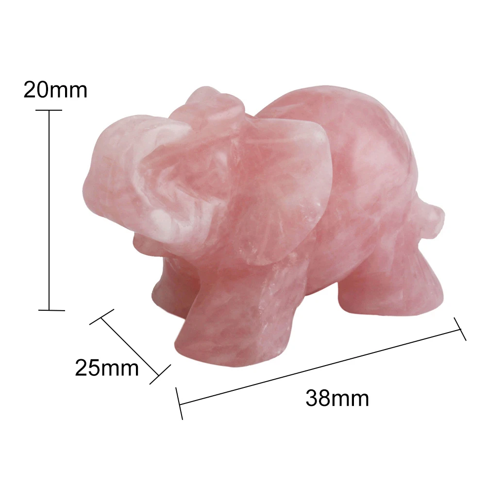 Розовый слон статуя натуральный драгоценный камень резьба исцеляющий Кристалл