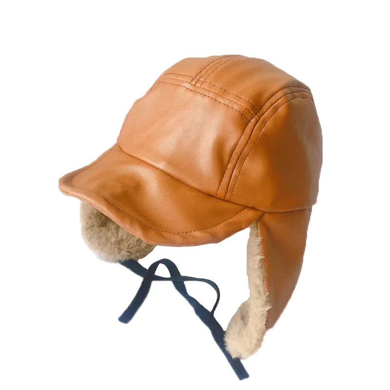 Зимняя шапка ушанка унисекс для мальчиков детская авиатора ветрозащитная с
