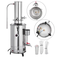 500ml 2l 3l 5l lab pure water distiller electric stainless moonshine still filter and 29pcs 2440 chemistry glassware kit