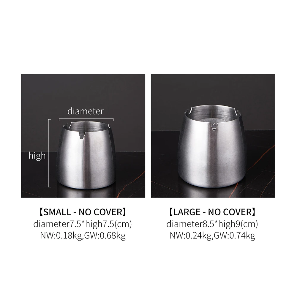 

Stainless Steel Ashtray Modern Home Decor Outdoor Cigar Ashtray Windproof with Lid Ash Tray Office Desktop Accessory Ash Holder
