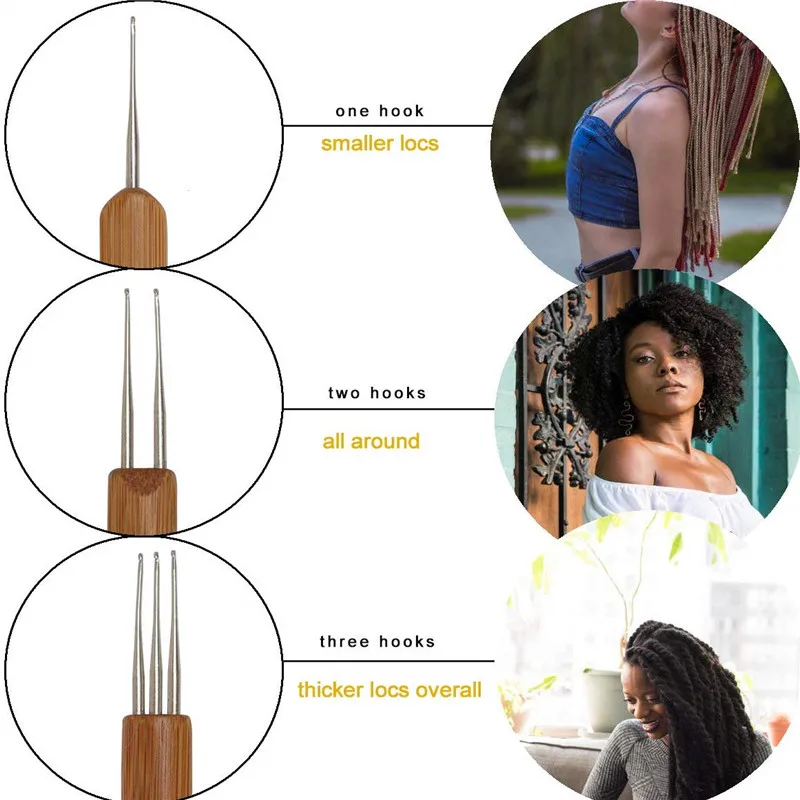 Бамбуковый набор крючков для вязания дредов инструмент 0 75 мм 1 крючок 2 крючка 3