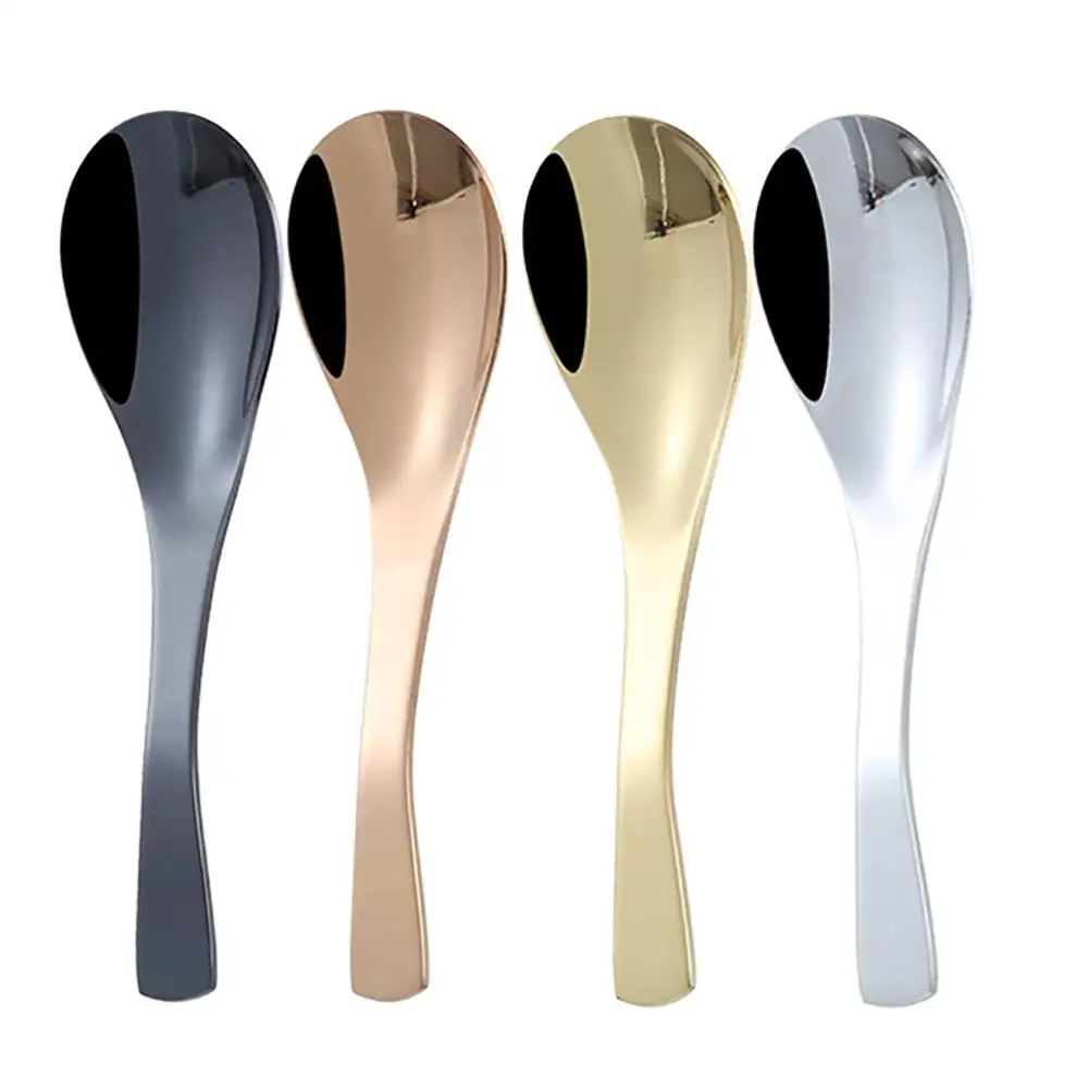 

Stainless Steel Chinese Soup Spoons Round Bottom Spoons Thick Spoon Tableware Portable Handle Coffee Soup Kitchen Tools