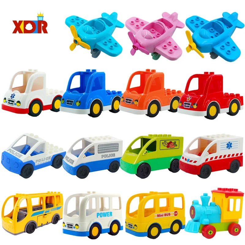 

Building Blocks Children Toys Big Size Brick Building Blocks Toys Cartoon Car Airplane Train Model Toys Gifts