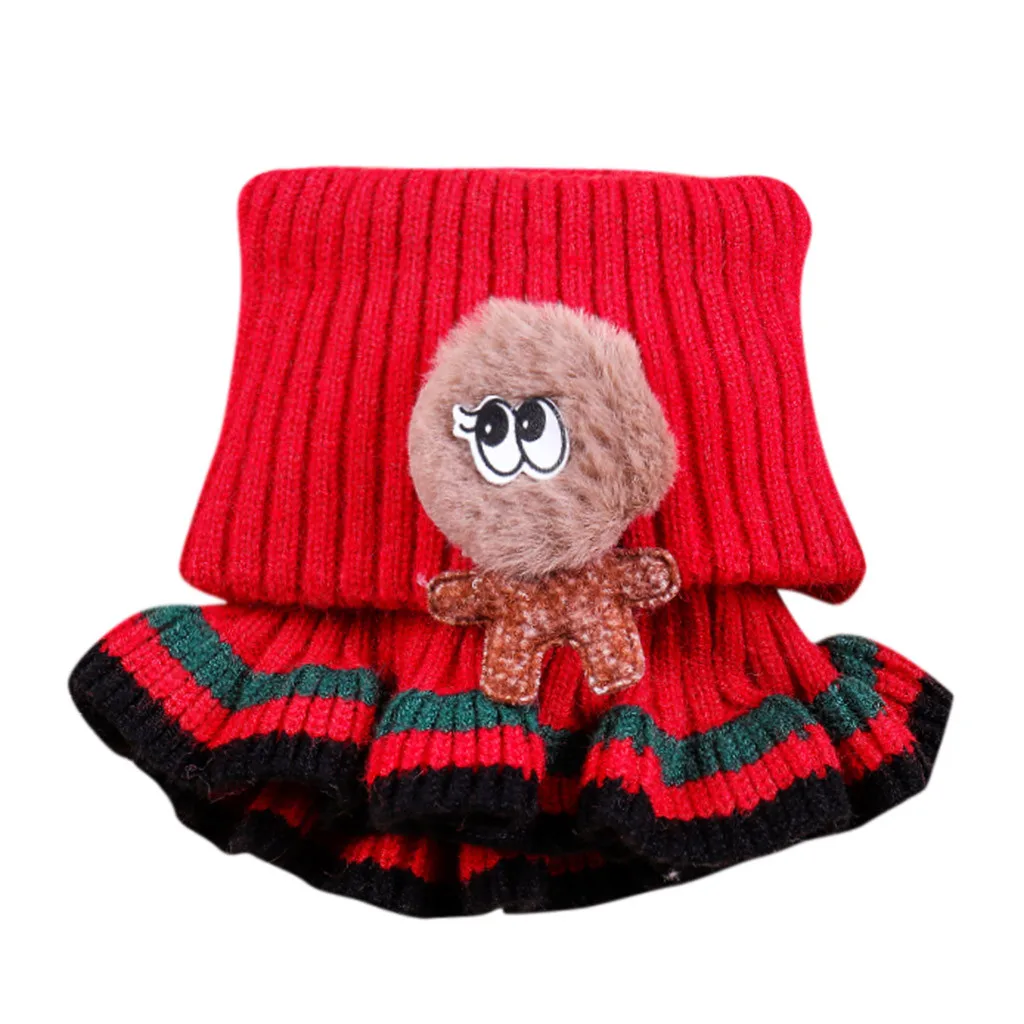 Детский вязаный шерстяной шарф для мальчиков и девочек зимний теплый шарф-хомут