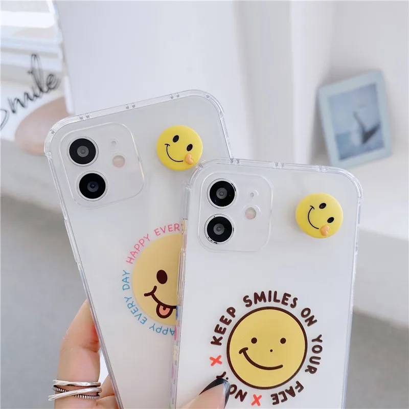 Милый чехол для сотового телефона с улыбкой IPhone 11 12 Pro Max Mini X XS XR XSMAX 8 7 Plus 2020 SE