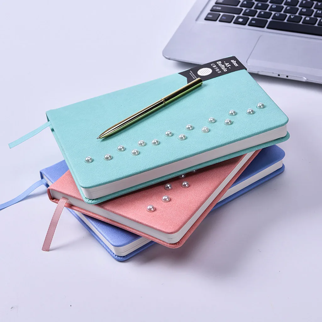 

A5 Business Leather Notebook Journal Agenda Lined Paper Diary Planner Notepad Stationery School Supplies Cover The Pearl Travel
