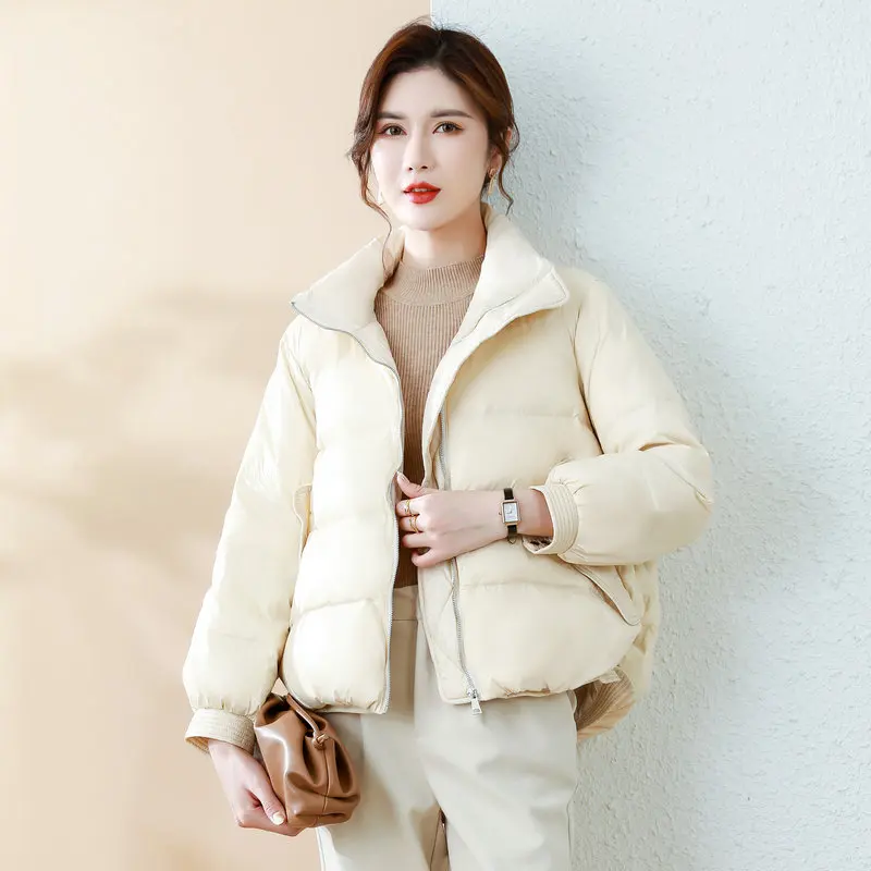 

Winter Women Lightweight Puffer Basic Coat Red Beige Black Dark Green Thick Thermal Puff Parkas Warm Quilted Outerwear Korean