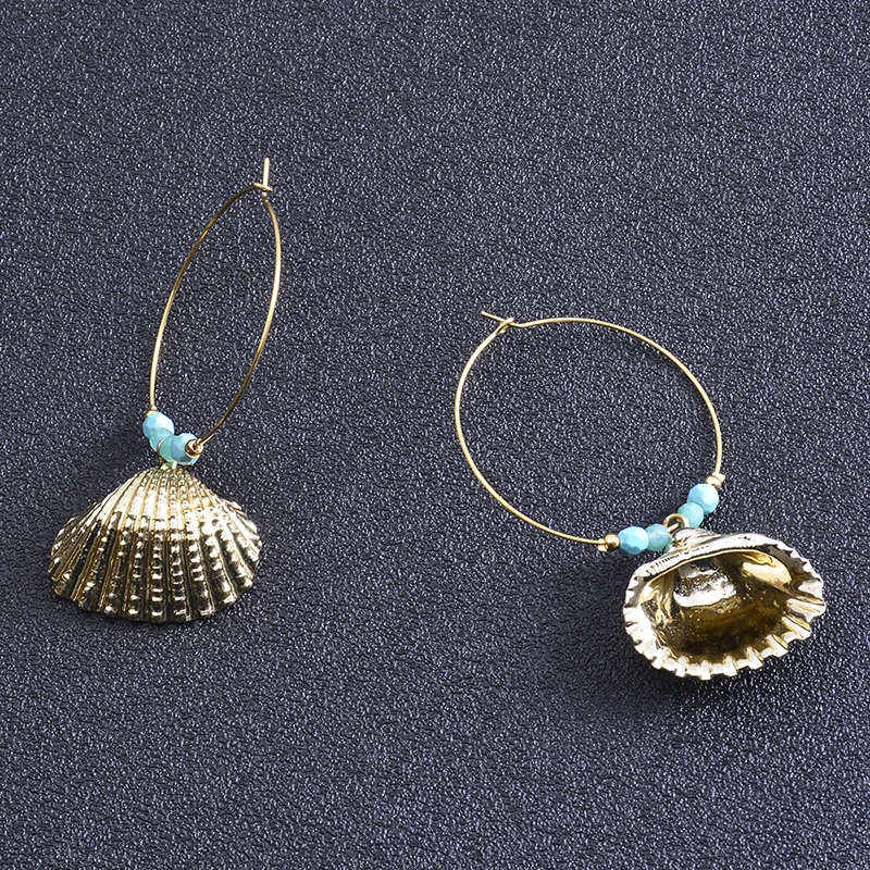 Гальваническое настоящее золото C-образной формы 9 слов Круглый Раковины ракушки