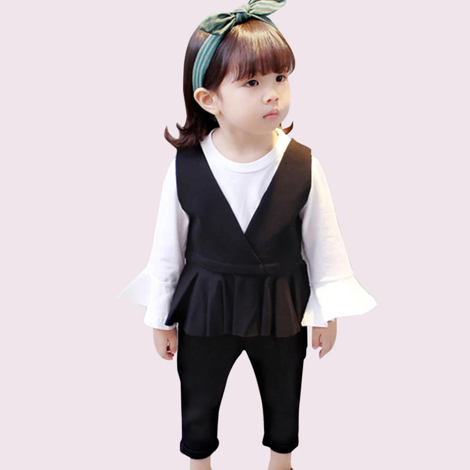 Детская одежда платье-майка для девочек штаны и футболка комплекты из 3 предметов