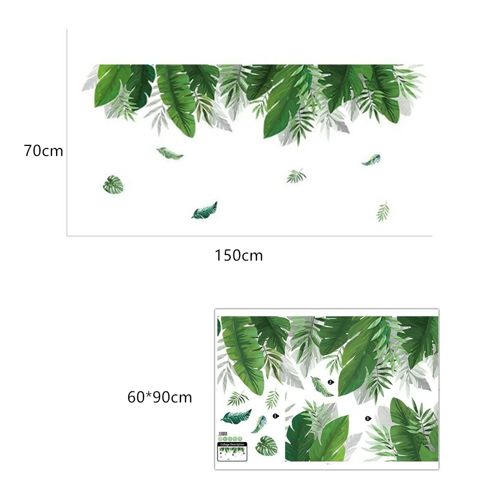 Наклейка на стену с большими листьями креативная виниловая Роспись сделай сам