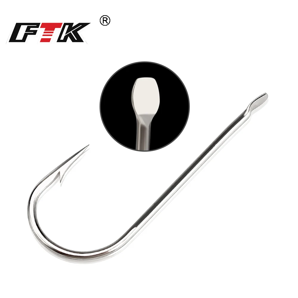 

FTK Barbed Fish Hook Fishhook 100PCS/LOT Size1#-Size10# High Carbon Steel Jigging Carp Anzol Fishhooks Fishing Tackle