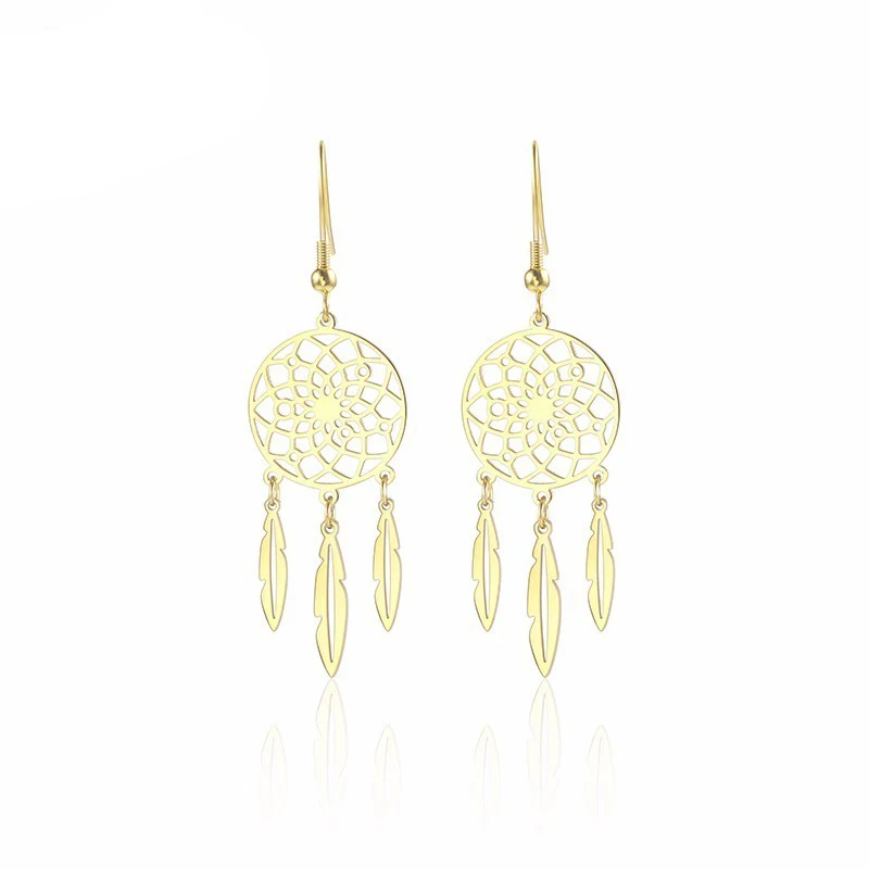 Серьги подвески женские геометрической формы из нержавеющей