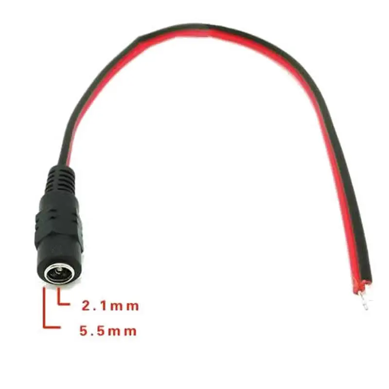 5 5*2 1 мм Женский DC разъем питания CCTV PSU свиной хвост кабель Jack 12 В для камеры