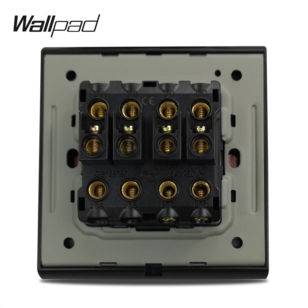 4 банды выключатель света Wallpad L1 Золотое металлическое Обрамление настенный