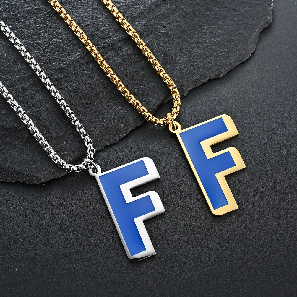 

Stainless Steel Men Women Necklaces Pendants Chain F Letter Ins 18K Gold Cool For Boyfriend Jewelry Creativity Gift Wholesale