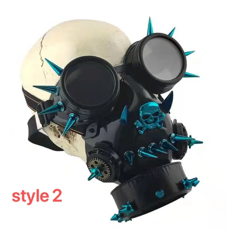 Steampunk Rivet Gas Mask with Goggles Death Helmet for Halloween Costume | Masks &amp Eyewear