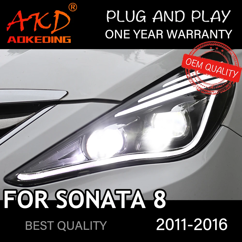 

Фара для Hyundai Sonata 8 2011-2016, автомобильные товары, светодиодные DRL Hella 5, ксеноновые линзы Hid H7 Sonata, автомобильные аксессуары