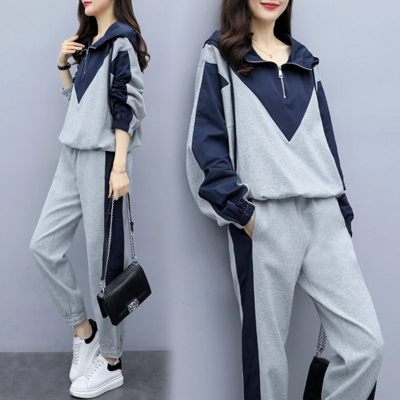 

Tracksuits Women Set Cotton Brand 2 Two Piece Outfits Sports Spring Autumn Fall Clothes Sweat Tops and Pants Suits Female