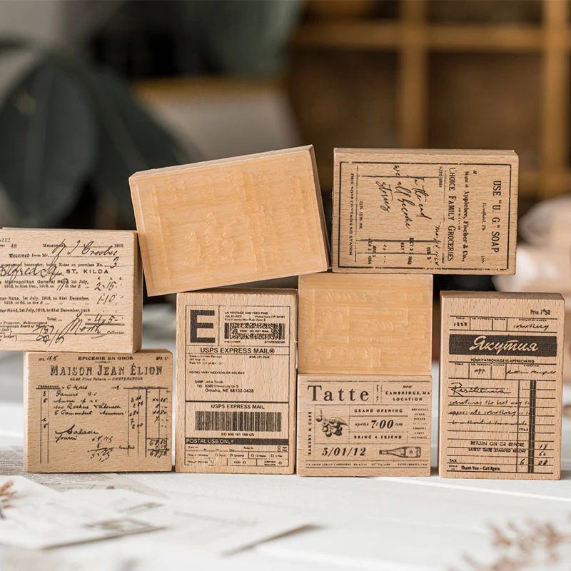 Винтажный ярлык для покупок деревянная печать канцелярские товары список записи