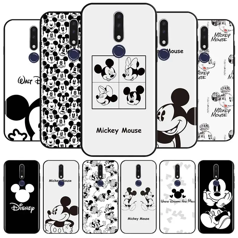 

Mickey black and white For OPPO Realme C17 C12 7i 8i Q3 8 C15 Narzo 20 30 A 7 6 5 2 C11 C3 Pro Black Funda Capa Phone Case