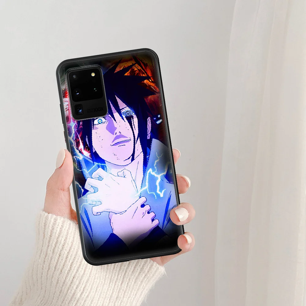 

NARUTO Uchiha Sasuke Phone Case For Samsung Galaxy Note S 8 9 10 20 Plus E Lite Uitra black Bumper Fashion Cover Tpu Waterproof