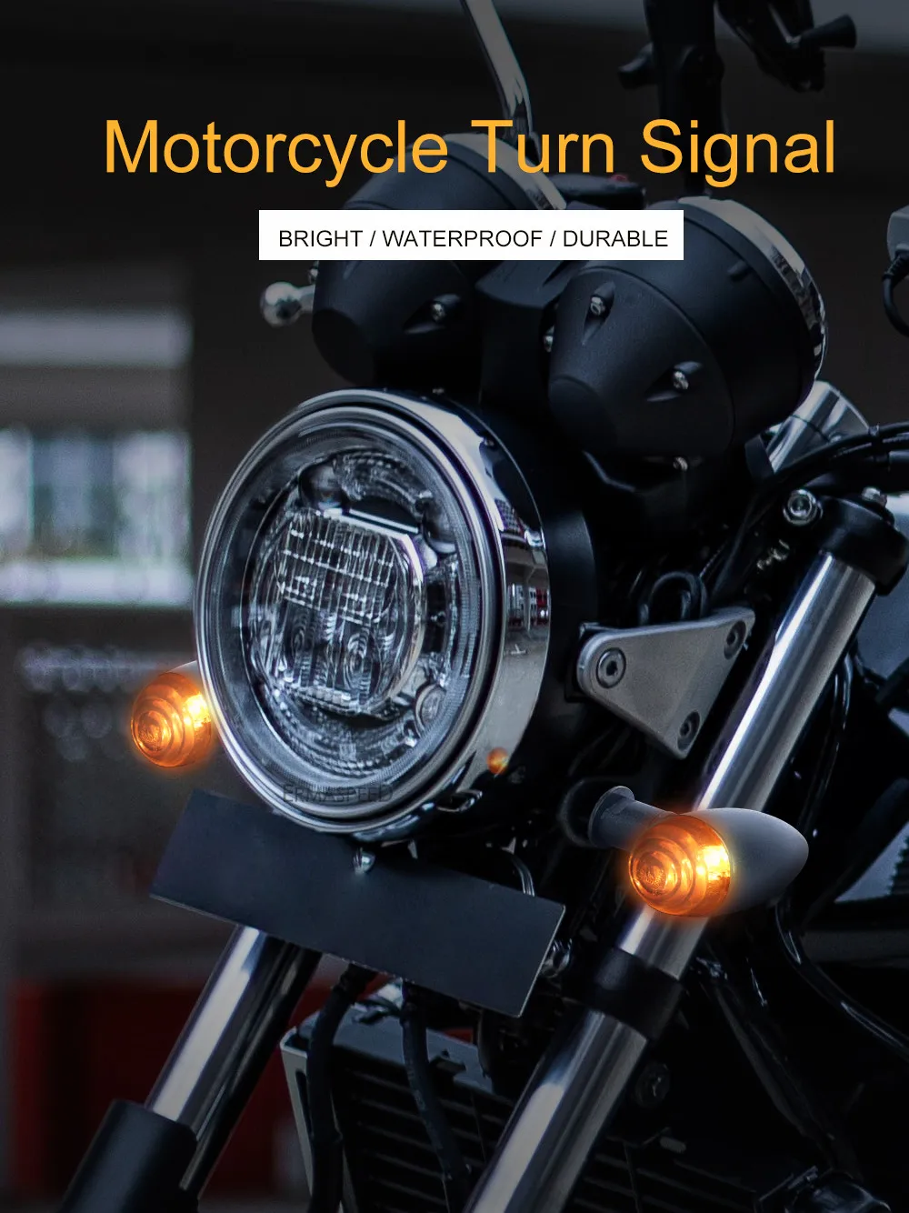 Светильник лы поворота для мотоцикла E Mark алюминиевая пуля с линзой дыма желтый