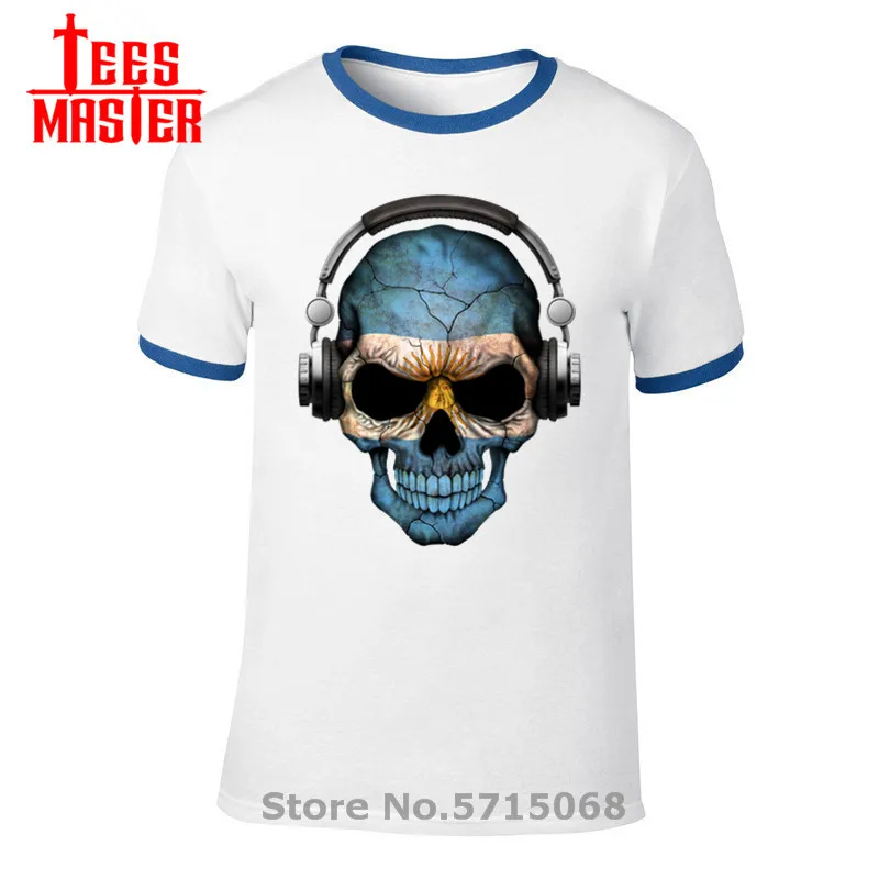 Футболка мужская с принтом флага Аргентины 100% хлопок в стиле хип хоп|Мужские