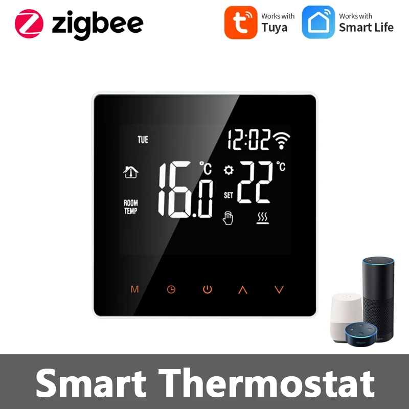

Умный термостат Tuya ZigBee с сенсорным ЖК-экраном, регулятор температуры для электрического водонагревателя, через Alexa Smart Life