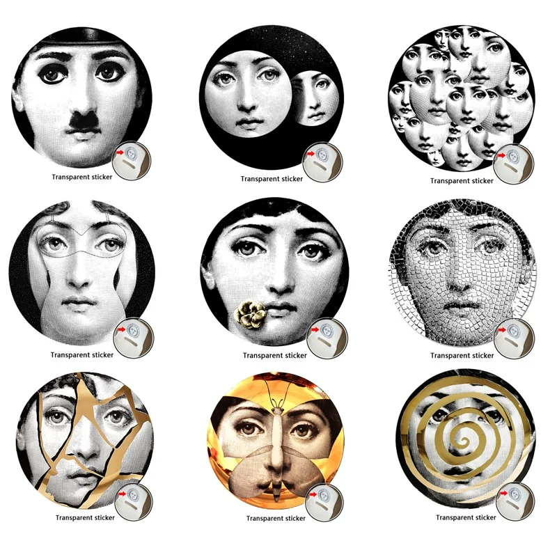 Милан Италия дизайнер fornasetti таблички узор обои разделенные картины настенные наклейки DIY Украшение стены 8 дюймов - Цвет: 20