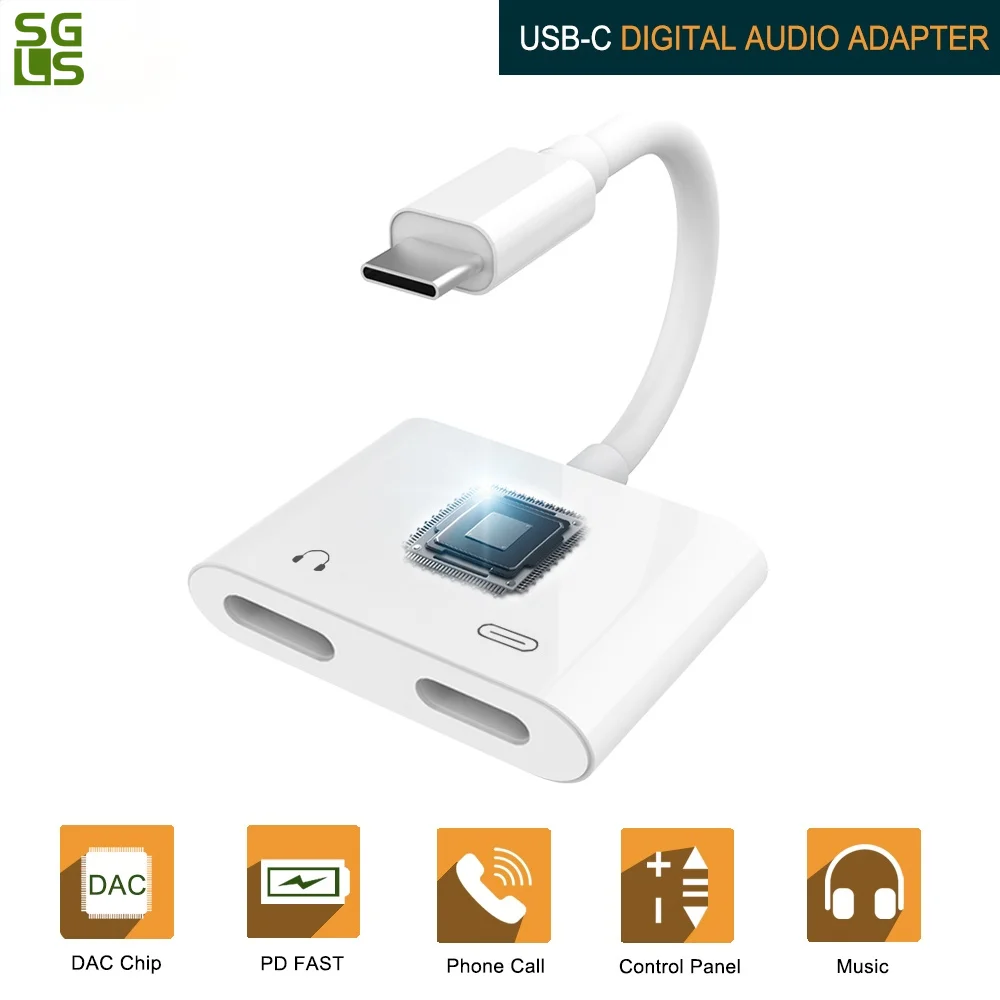 

USB C к двойному разъему для наушников типа C цифровой аудио сплиттер адаптер музыкальный конвертер для пикселей смартфонов PD кабель для быст...