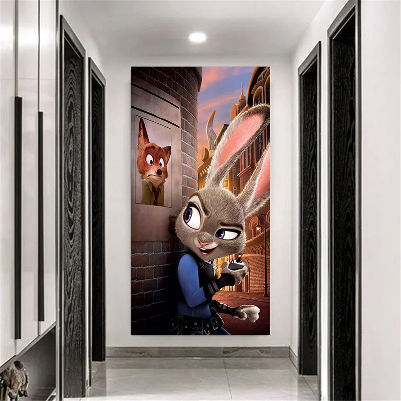 Disney аниме зверополис холст художественные картины Ник и Джуди постер печать