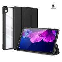 dux ducis tablet leather case for lenovo pad plus smart sleep wake toby series trifold stand clear back