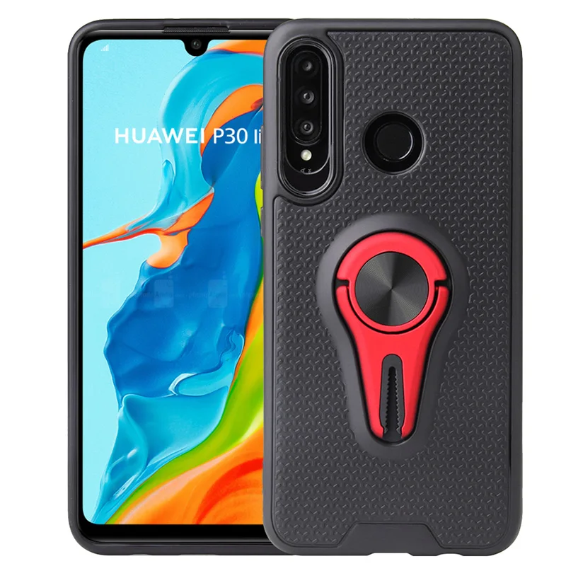 Чехол для Huawei P30 Lite Pro перстень выход воздуха подставка ПК + ТПУ чехлы телефонов