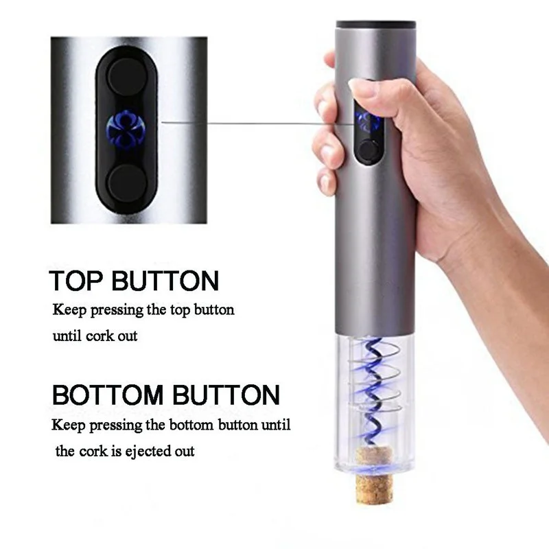 Электрический штопор автоматический с аккумулятором и ножом для