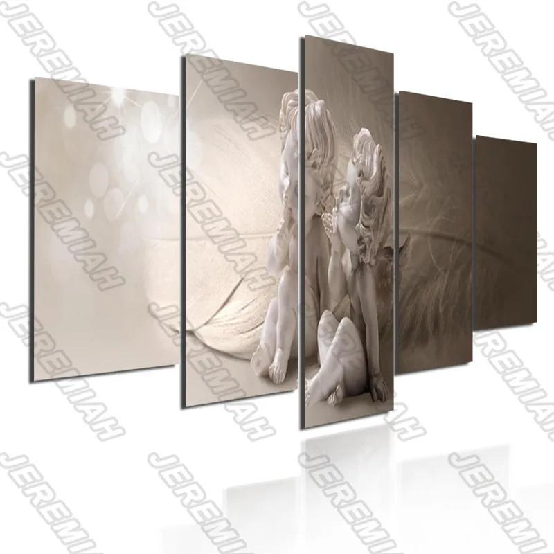 

a Pair of Cute Little Angel Posters Nordic Style Wall Art Canvas Print Painting Modern Living Room Decoration