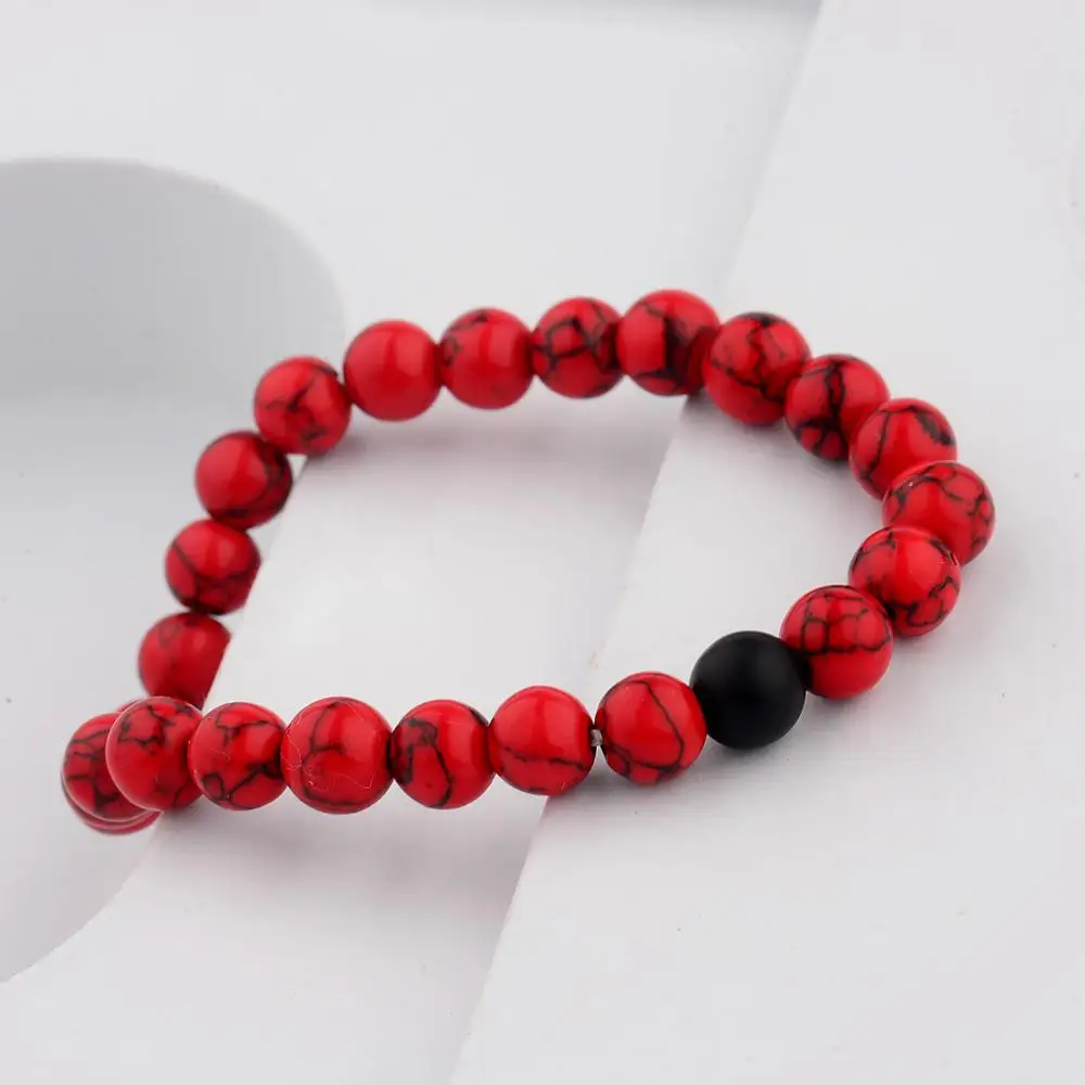 

Hot Sale Natural Stone Beads Charms Bracelet for Men Women Jewelry Making Black Pine Emperors Couples Multicolor Stone Wholesale